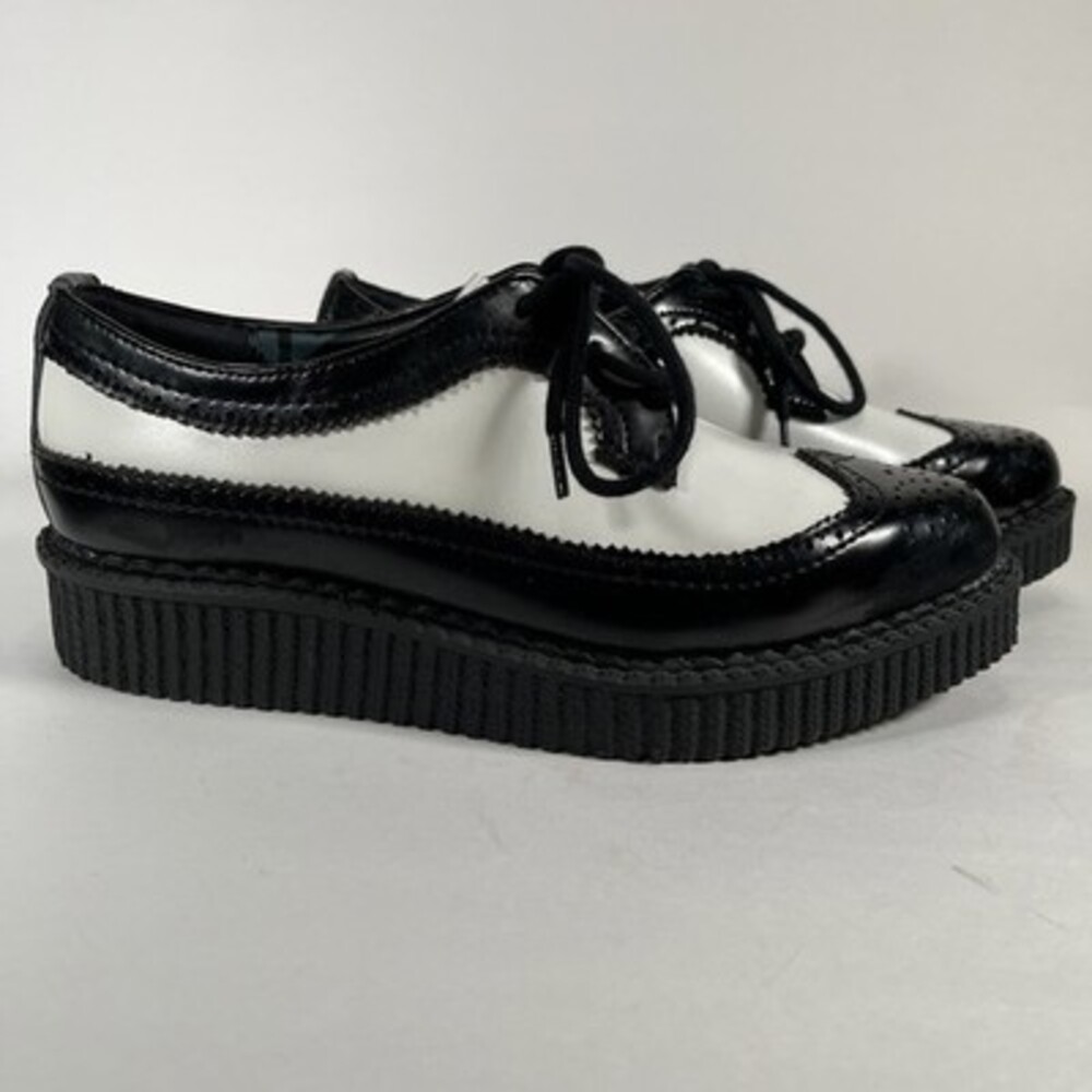 TUK Wing Tip Creepers 3-Eye Pointed Low Wingtip Brogue Women’s 6 / Men 4 - Picture 5 of 7